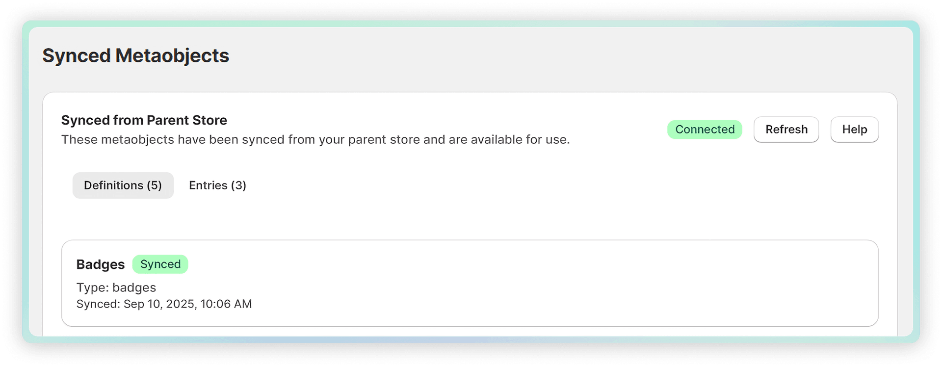 Child Store Synced Metaobjects