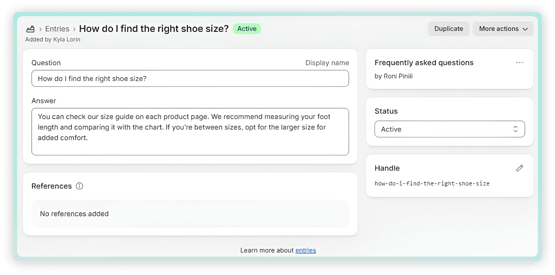 Metaobject Entry Fields